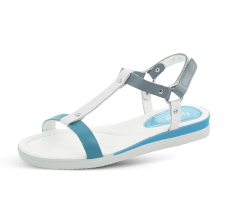 Ladies' sandals in blue and white