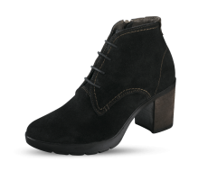 Ladies' boots with a zipper in dark brown suede